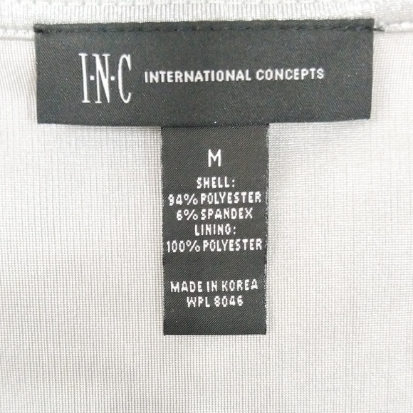 INC Silver Stretch Cold Shoulder Top - Picture 4 of 4